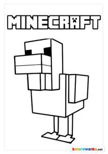 Kaczka Minecraft Kolorowanka