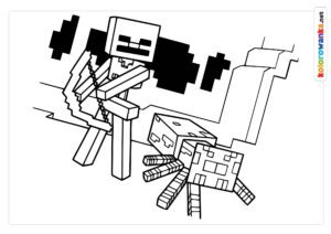 Kolorowanka Minecraft Wither Szkieletor