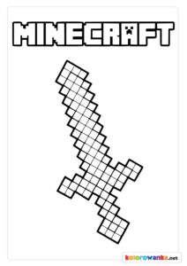 Miecz Minecraft kolorowanka
