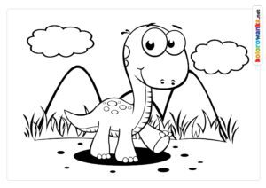 Darmowe kolorowanki z dinozaurem dla przedszkolaków