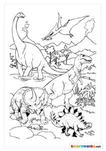 Kolorowanka Dinozaury Jurassic Park