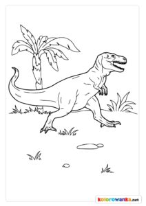 Kolorowanki T-Rex dinozaur.