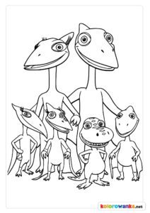 Kolorowanki rodzina dinozaurów