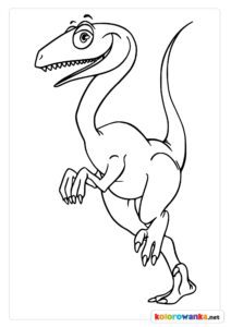 Velociraptor kolorowanka dla dzieci. Dinozaury.