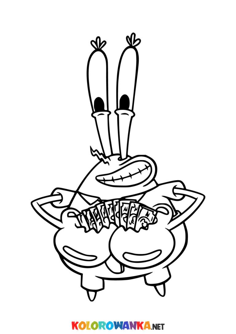 Pan Krab Kolorowanka dla dzieci.