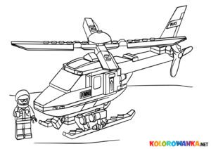 Kolorowanka z policyjnym helikopterem do druku.