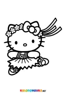 Kolorowanka Hello Kitty w stroju ludowym