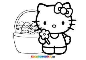 Kolorowanki Hello Kitty Wielkanoc