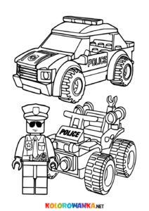 Kolorowanki Lego City Policja do wydruku.