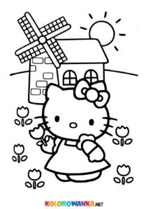 Malowanka do druku Hello Kitty