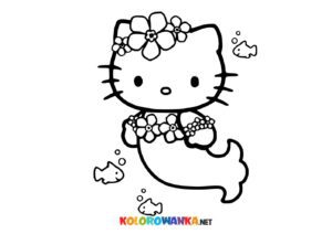 Syrenka Hello Kitty Kolorowanka dla dzieci