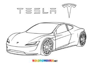 Auto kolorowanka. Tesla kolorowanka dla dzieci.