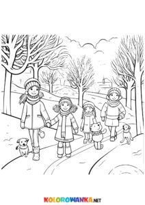 Dzieci na spacerze w zimę