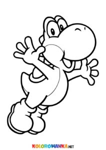 Krokodyl z bajki Mario kolorowanka. Yoshi.
