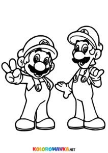 Luigi i Mario kolorowanka