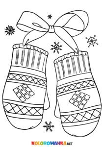 Malowanki zimowe rękawiczki