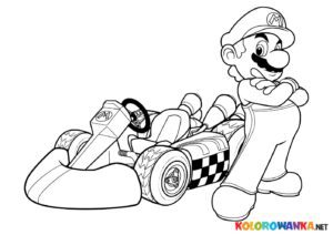 Mario Cart Kolorowanki dla dzieci.