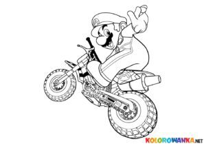 Mario na motorze kolorowanka