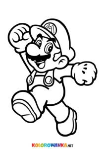 Rysunek Mario do pokolorowania