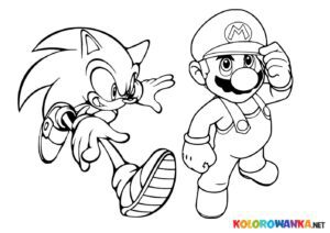 Sonic i Mario kolorowanka