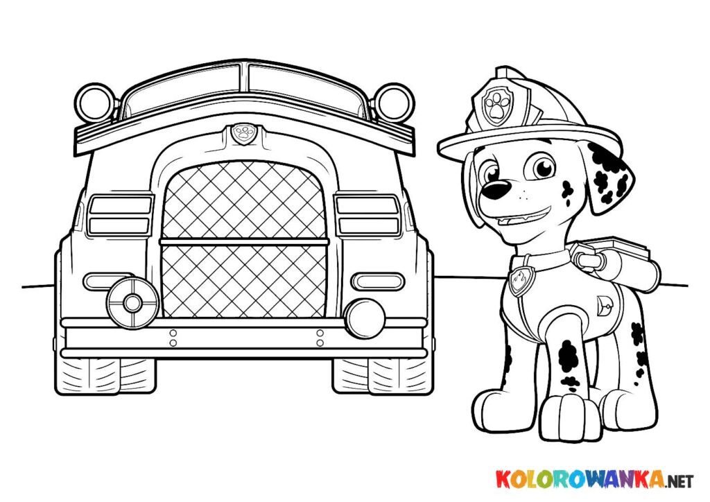 Kolorowanki Psi Patrol Marshall