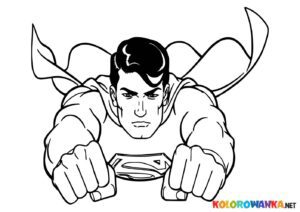 Rysunek do kolorowania z Supermanem