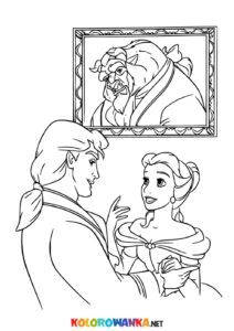 Gaston i Bella kolorowanka