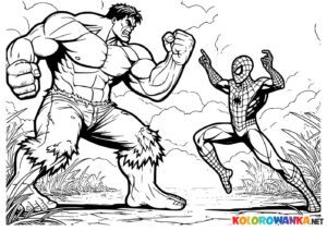 Hulk vs Spiderman kolorowanka