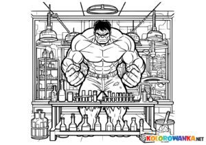 Hulk w laboratorium kolorowanka