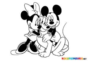 Malowanka Myszka Miki, Myszka Minnie i Pluto