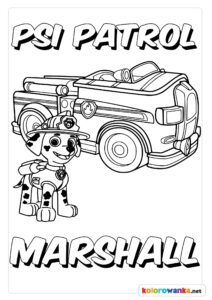 Strażak Marshall Psi Patrol kolorowanka