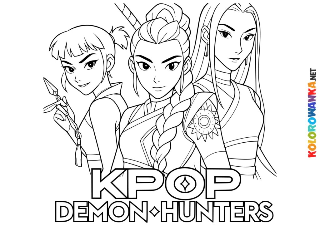 KPop Demon Hunters kolorowanka do druku