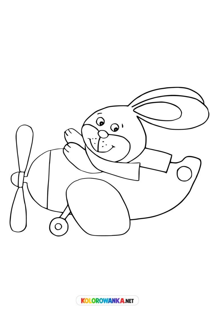 Kolorowanka z króliczkiem dla przedszkolaków