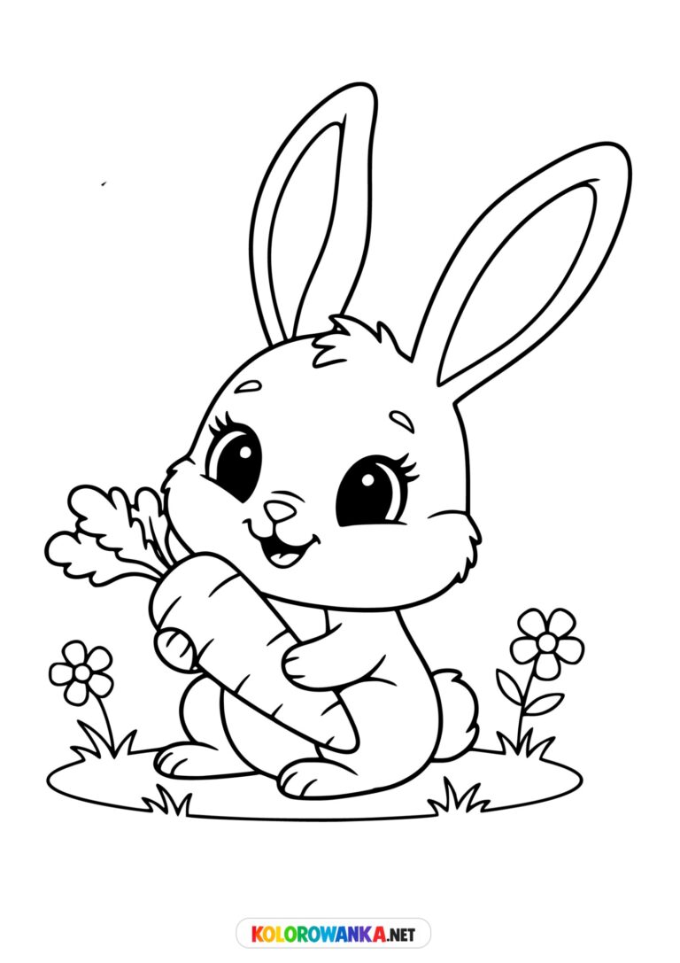 Króliczek kolorowanka dla dzieci