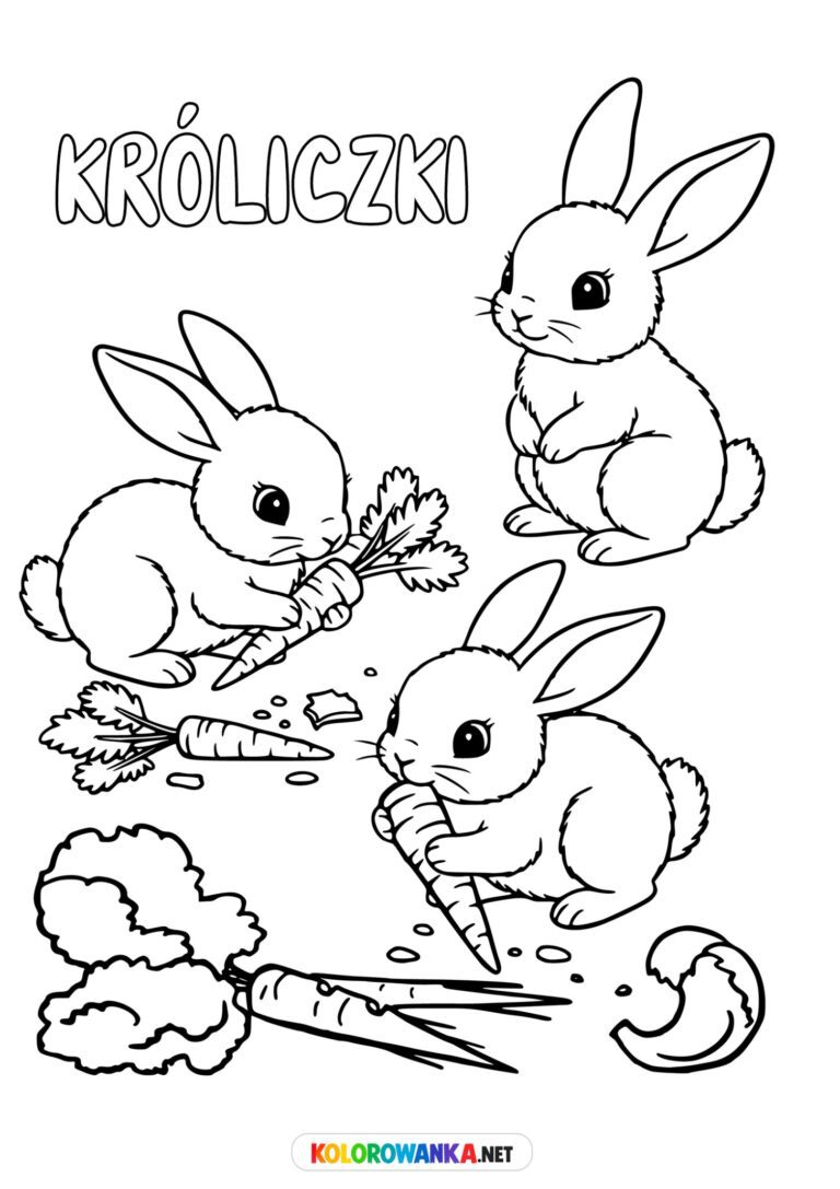 Króliczki kolorowanka