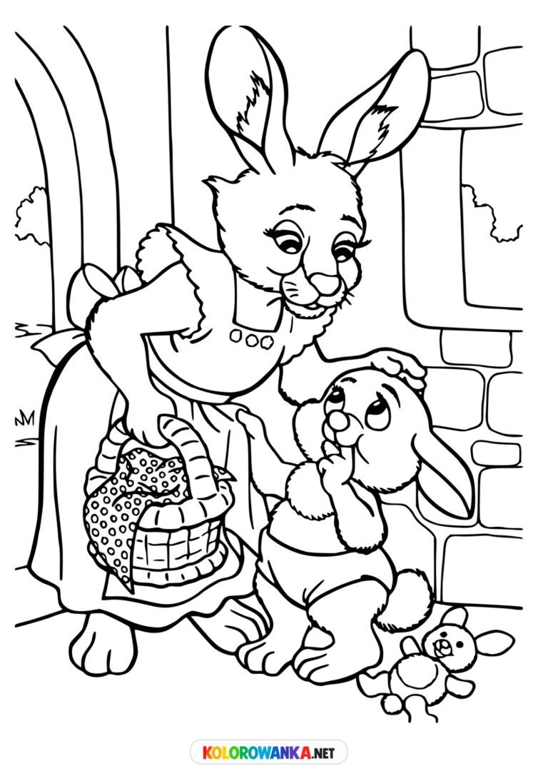 Malowanka Króliczek z mamą