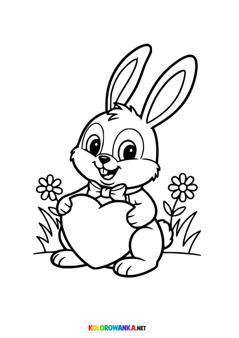 Malowanka Króliczek z serduszkiem